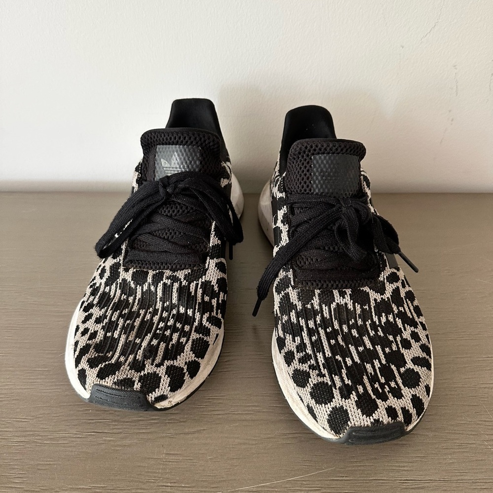 Adidas Women's Originals Swift Run Tennis Shoes in Cheetah White Black